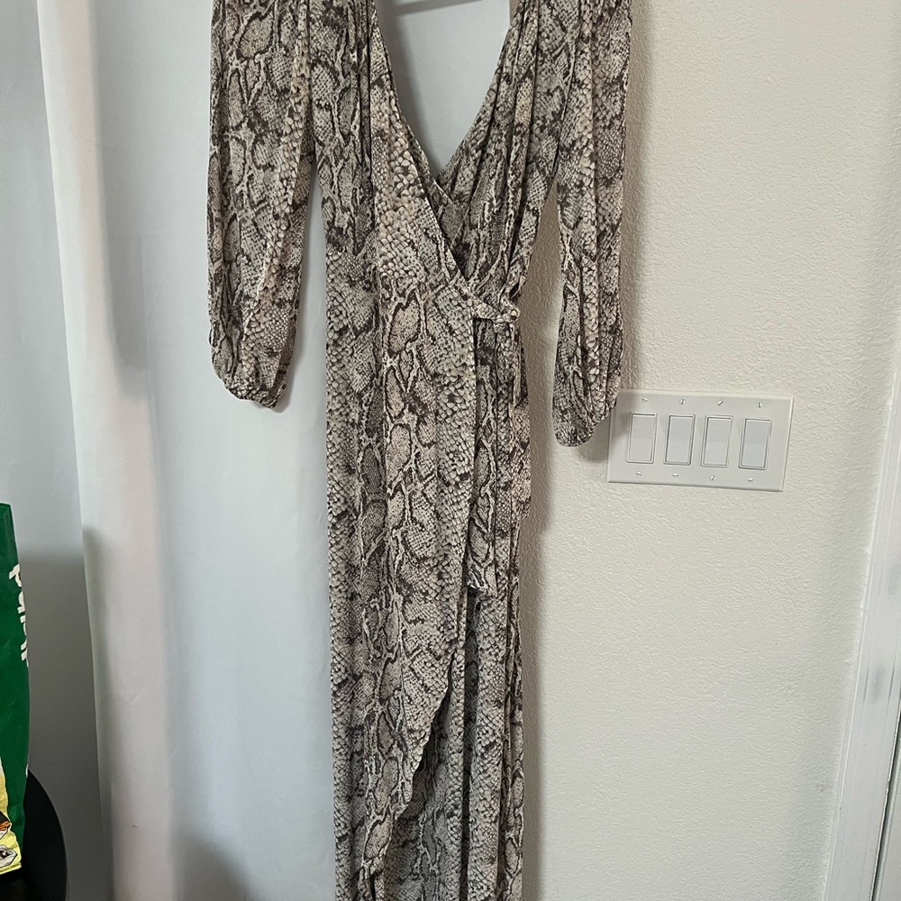 Reformation Primrose Python Wrap Dress - image 3
